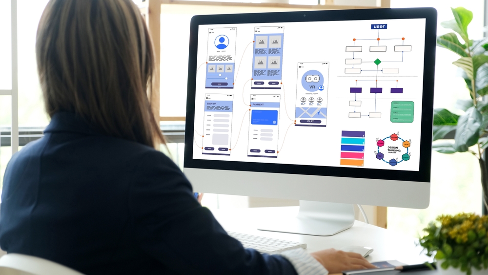 Custom software development process on screen – UI/UX planning and design workflow by Innoric Infosystems, Gorakhpur